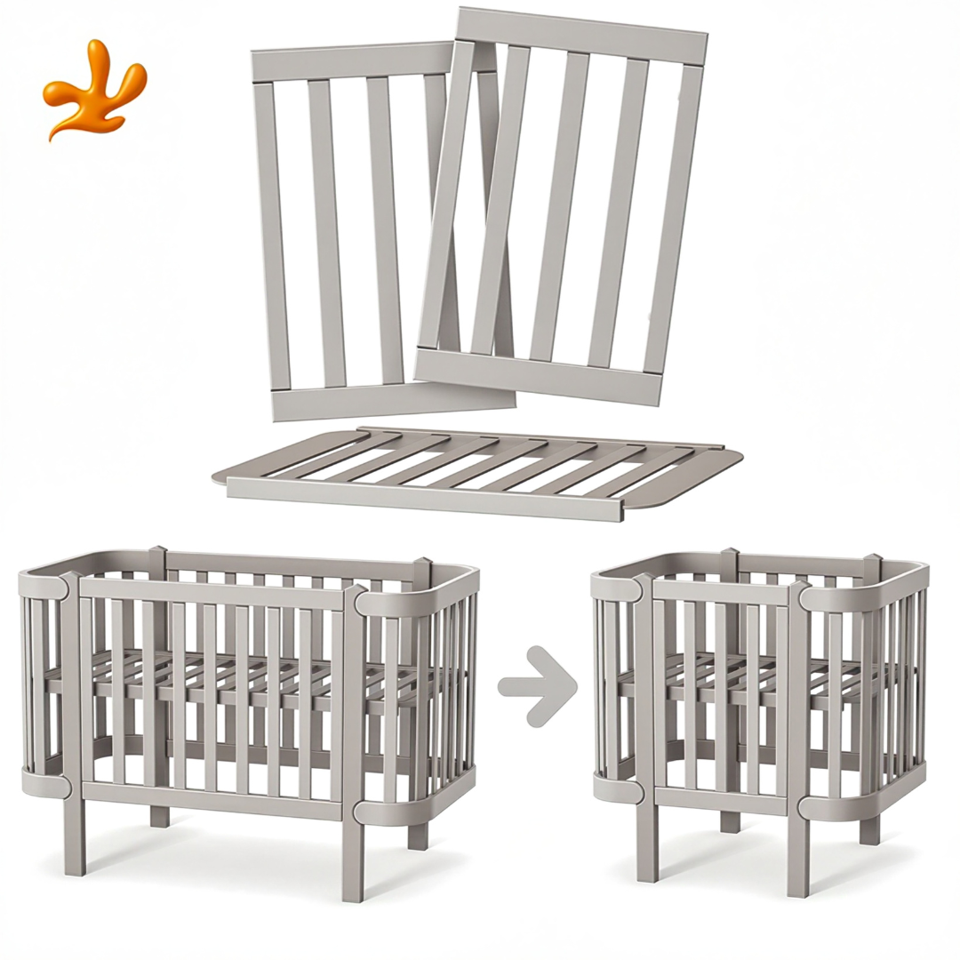 Sada pro přeměnu postýlky Zukko Gekko Kids na mini postýlku o rozměrech 80×60 cm. Kašmírová